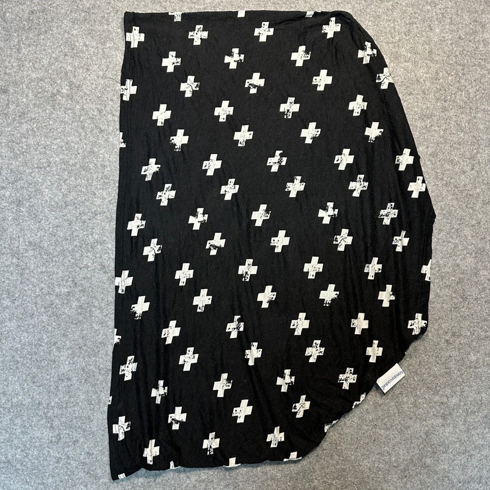 Canopy Couture Car Seat Cover One Size Black White Cross Print Jersey Knit